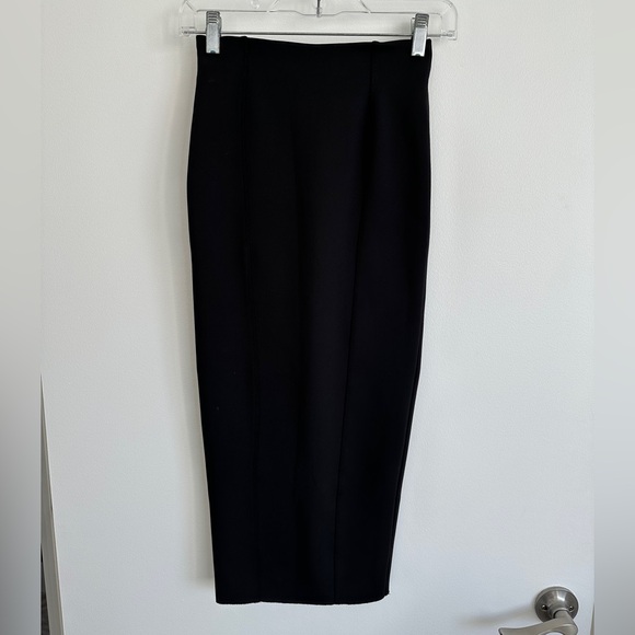 H&M Pencil Skirt Stretchy Black Midi Slip Skirt Size 2 Great Condition - Picture 5 of 11
